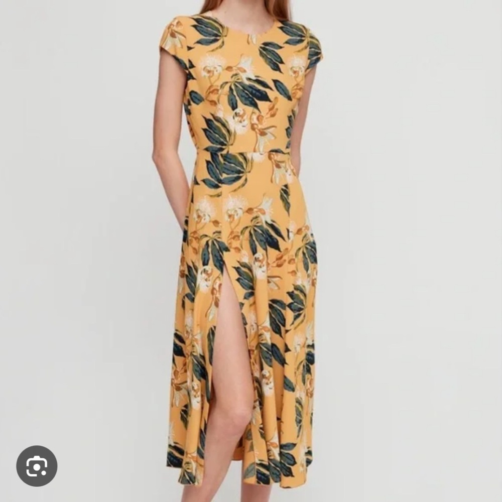 Aritzia Babaton Lorence Midi Yellow Dress 00